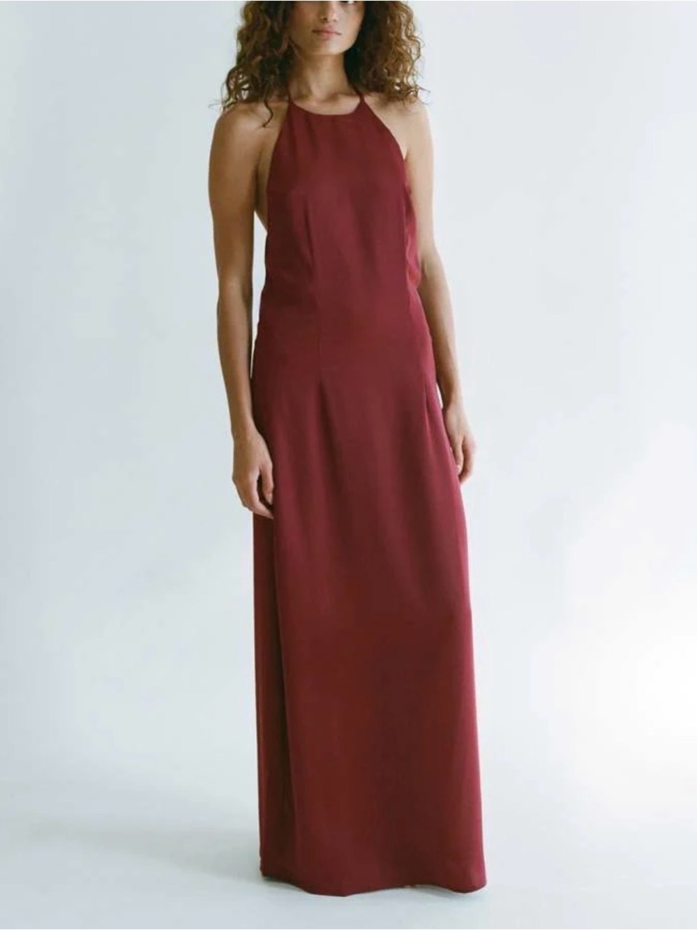 NWT ALL MY LOVE  Lydia Dress Backless Sleek Bodcon Halter MaxiDress Sz M